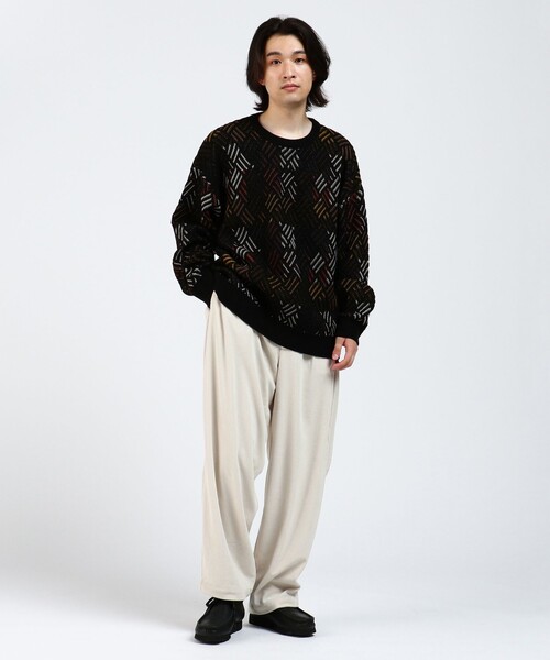BEAMS HEART（ビームスハート）の「BEAMS HEART / レトロ アソート クルーネック ニット（ニット/セーター・メンズ・ブラック/ネイビー・LARGE/MEDIUM/SMALL）」の7枚目の写真