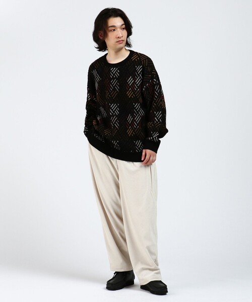 BEAMS HEART（ビームスハート）の「BEAMS HEART / レトロ アソート クルーネック ニット（ニット/セーター・メンズ・ブラック/ネイビー・LARGE/MEDIUM/SMALL）」の8枚目の写真