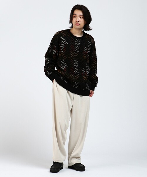 BEAMS HEART（ビームスハート）の「BEAMS HEART / レトロ アソート クルーネック ニット（ニット/セーター・メンズ・ブラック/ネイビー・LARGE/MEDIUM/SMALL）」の9枚目の写真