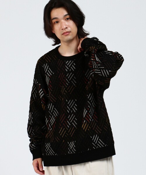 BEAMS HEART（ビームスハート）の「BEAMS HEART / レトロ アソート クルーネック ニット（ニット/セーター・メンズ・ブラック/ネイビー・LARGE/MEDIUM/SMALL）」の10枚目の写真