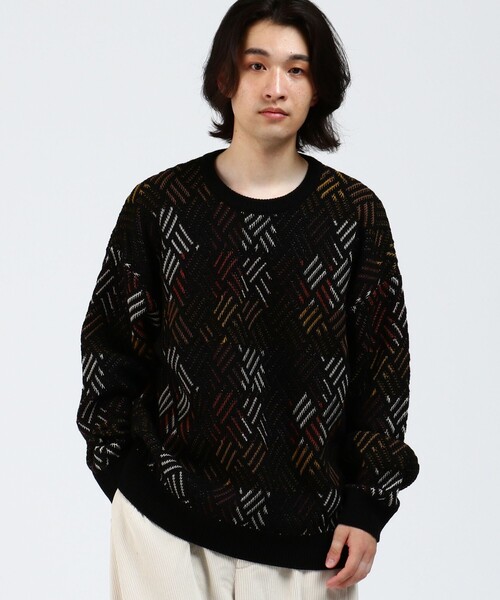 BEAMS HEART（ビームスハート）の「BEAMS HEART / レトロ アソート クルーネック ニット（ニット/セーター・メンズ・ブラック/ネイビー・LARGE/MEDIUM/SMALL）」の11枚目の写真