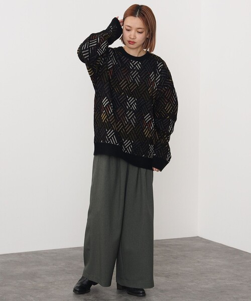 BEAMS HEART（ビームスハート）の「BEAMS HEART / レトロ アソート クルーネック ニット（ニット/セーター・メンズ・ブラック/ネイビー・LARGE/MEDIUM/SMALL）」の18枚目の写真