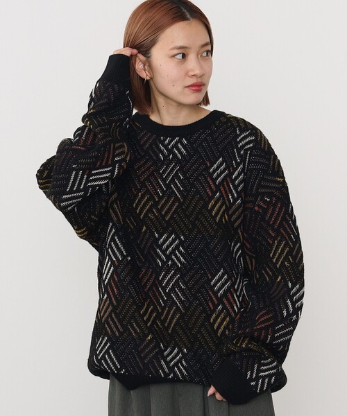 BEAMS HEART（ビームスハート）の「BEAMS HEART / レトロ アソート クルーネック ニット（ニット/セーター・メンズ・ブラック/ネイビー・LARGE/MEDIUM/SMALL）」の20枚目の写真