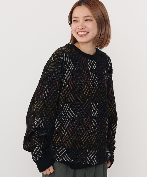 BEAMS HEART（ビームスハート）の「BEAMS HEART / レトロ アソート クルーネック ニット（ニット/セーター・メンズ・ブラック/ネイビー・LARGE/MEDIUM/SMALL）」の21枚目の写真