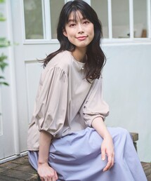 グレー パフスリーブ シャツ 半袖 MANOF - パフスリーブトップス - PUFFSLEEVE SWEAT TOPS - GREY