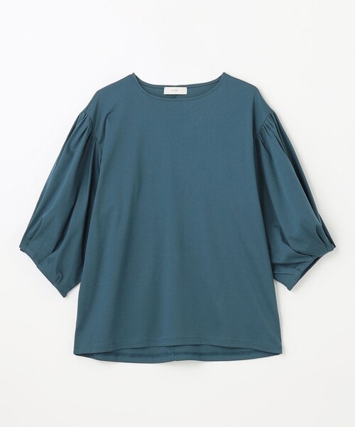 ANY(エニィ)の「シルケットスムースパフスリーブトップス(Tシャツ/カットソー・レディース・ワイン系/グリーン系/黄土色系/グレー系/ライトグレー系・3/2)」の6枚目の写真