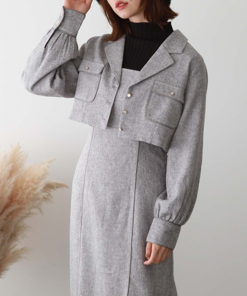 archives（アルシーヴ）の「パイピングツイードジャケット（その他アウター・レディース・ブラック/チャコールグレー/グレー・MEDIUM）」の8枚目の写真