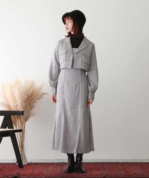 archives（アルシーヴ）の「パイピングツイードジャケット（その他アウター・レディース・ブラック/チャコールグレー/グレー・MEDIUM）」の10枚目の写真