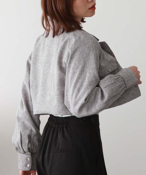 archives（アルシーヴ）の「パイピングツイードジャケット（その他アウター・レディース・ブラック/チャコールグレー/グレー・MEDIUM）」の14枚目の写真