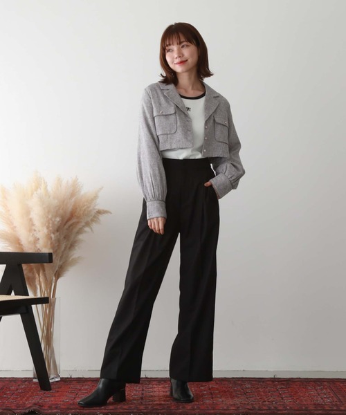 archives（アルシーヴ）の「パイピングツイードジャケット（その他アウター・レディース・ブラック/チャコールグレー/グレー・MEDIUM）」の16枚目の写真