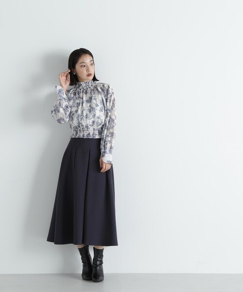 NATURAL BEAUTY BASIC(ナチュラルビューティーベーシック)の「◇ジャガードプリントシャーリングブラウス(シャツ/ブラウス・レディース・ピンク系その他/ホワイト系その他・FREE)」の8枚目の写真