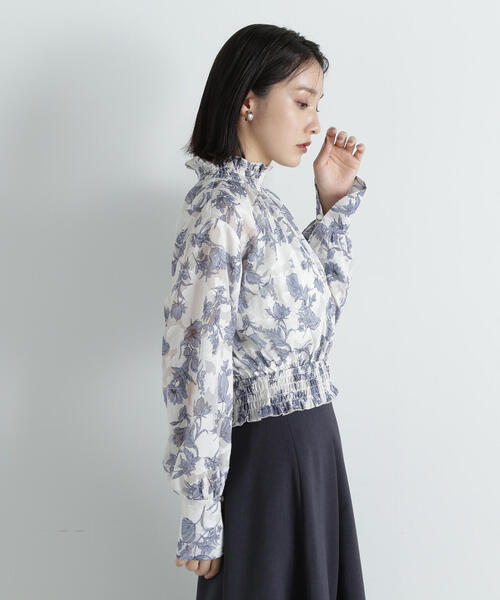 NATURAL BEAUTY BASIC(ナチュラルビューティーベーシック)の「◇ジャガードプリントシャーリングブラウス(シャツ/ブラウス・レディース・ピンク系その他/ホワイト系その他・FREE)」の9枚目の写真