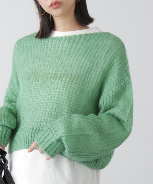 FREE'S MART（フリーズマート）の「◆シアーモヘアライクニット（ニット/セーター・レディース・ベージュ/ピンク/ホワイト/グリーン・FREE）」の3枚目の写真