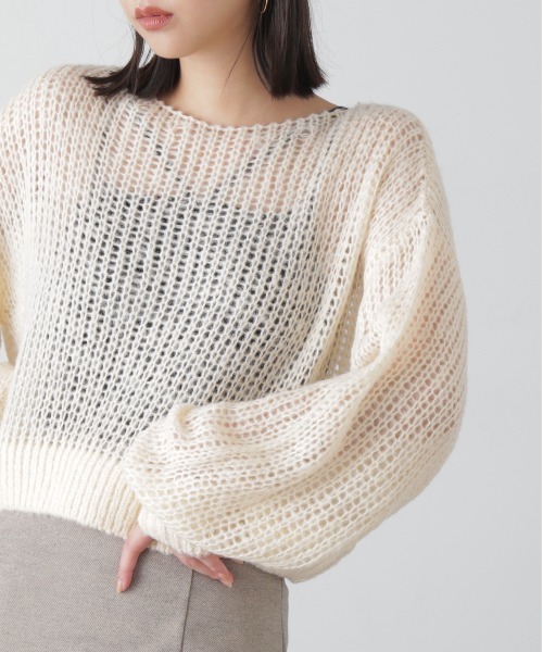 FREE'S MART（フリーズマート）の「◆シアーモヘアライクニット（ニット/セーター・レディース・ベージュ/ピンク/ホワイト/グリーン・FREE）」の21枚目の写真