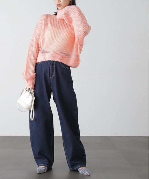 FREE'S MART（フリーズマート）の「◆シアーモヘアライクニット（ニット/セーター・レディース・ベージュ/ピンク/ホワイト/グリーン・FREE）」の6枚目の写真