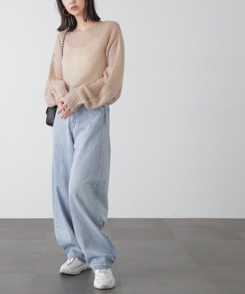 FREE'S MART（フリーズマート）の「◆シアーモヘアライクニット（ニット/セーター・レディース・ベージュ/ピンク/ホワイト/グリーン・FREE）」の10枚目の写真