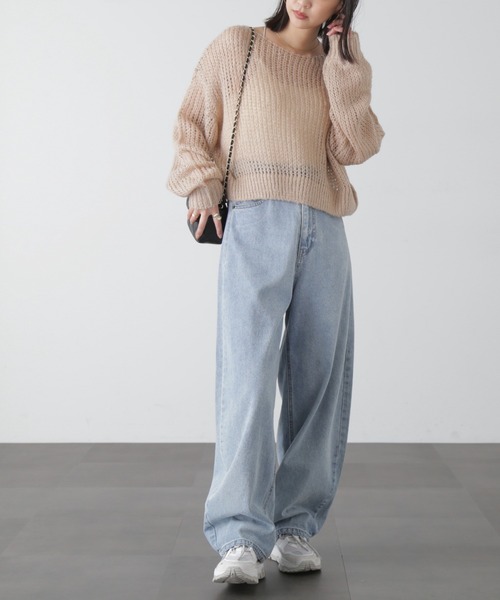 FREE'S MART（フリーズマート）の「◆シアーモヘアライクニット（ニット/セーター・レディース・ベージュ/ピンク/ホワイト/グリーン・FREE）」の11枚目の写真