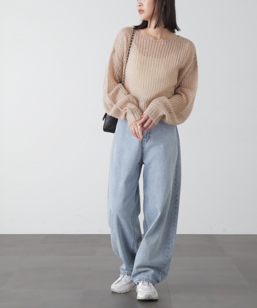 FREE'S MART（フリーズマート）の「◆シアーモヘアライクニット（ニット/セーター・レディース・ベージュ/ピンク/ホワイト/グリーン・FREE）」の12枚目の写真