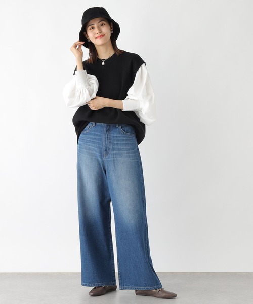 LEPSIM（レプシィム）の「12ゲージ袖パフ切り替えプルオーバー　961530（ニット/セーター・レディース・ブラウン系その他/ブラウン/オレンジ/ブラック・FREE）」の5枚目の写真