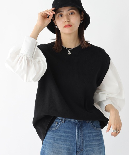 LEPSIM（レプシィム）の「12ゲージ袖パフ切り替えプルオーバー　961530（ニット/セーター・レディース・ブラウン系その他/ブラウン/オレンジ/ブラック・FREE）」の7枚目の写真