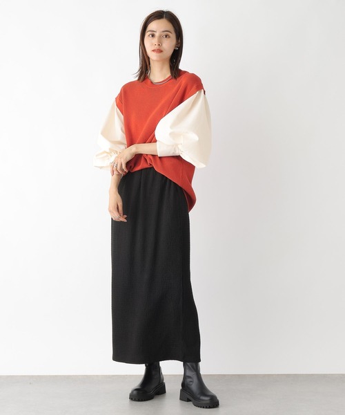 LEPSIM（レプシィム）の「12ゲージ袖パフ切り替えプルオーバー　961530（ニット/セーター・レディース・ブラウン系その他/ブラウン/オレンジ/ブラック・FREE）」の8枚目の写真