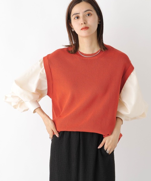 LEPSIM（レプシィム）の「12ゲージ袖パフ切り替えプルオーバー　961530（ニット/セーター・レディース・ブラウン系その他/ブラウン/オレンジ/ブラック・FREE）」の9枚目の写真