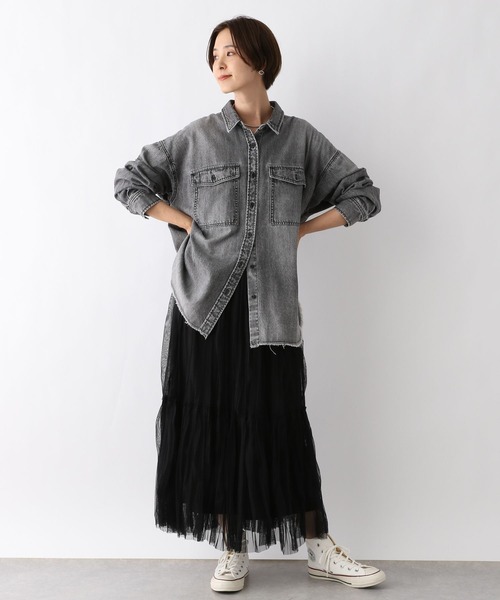 LEPSIM（レプシィム）の「チュール2WAYレイヤースカート　968189（スカート・レディース・ブラウン/ライトグレー/ブラック・FREE）」の5枚目の写真