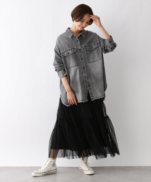 LEPSIM（レプシィム）の「チュール2WAYレイヤースカート　968189（スカート・レディース・ブラウン/ライトグレー/ブラック・FREE）」の6枚目の写真