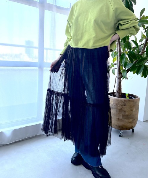 LEPSIM（レプシィム）の「チュール2WAYレイヤースカート　968189（スカート・レディース・ブラウン/ライトグレー/ブラック・FREE）」の22枚目の写真