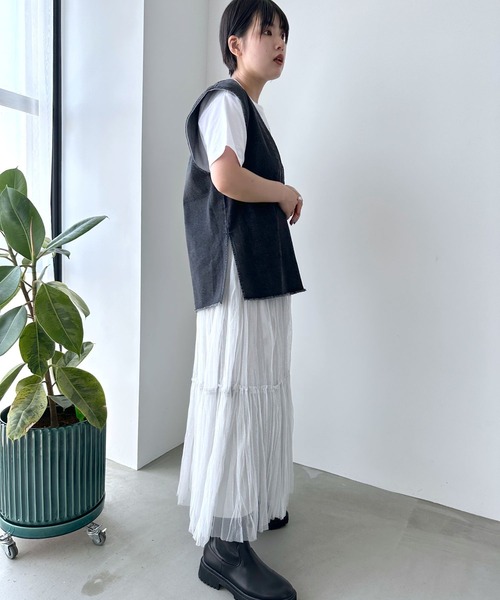 LEPSIM（レプシィム）の「チュール2WAYレイヤースカート　968189（スカート・レディース・ブラウン/ライトグレー/ブラック・FREE）」の10枚目の写真