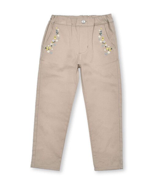 BeBe(ベベ)の「ストレッチツイルフラワー刺繍パンツ(80~150cm)(チノパンツ・キッズ・ベージュ・130cm/140cm/120cm/100cm/150cm/110cm/90cm)」の4枚目の写真