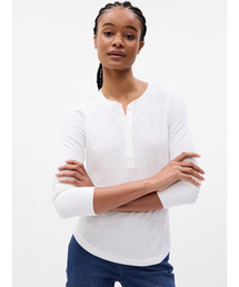 GAP | エッセンシャル ヘンリーネック リブTシャツ(Tシャツ/カットソー)