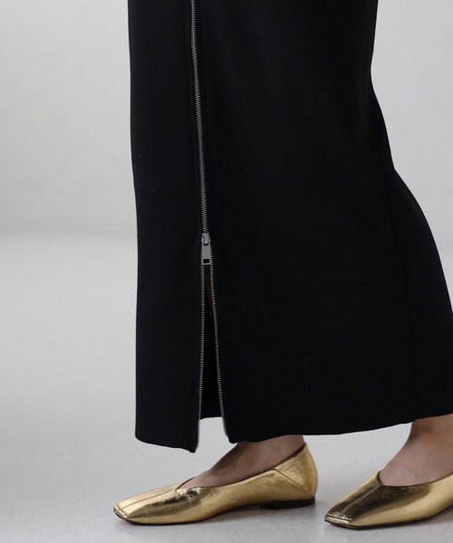 Bonjour Sagan（ボンジュールサガン）の「フロントジップストレートスカート（スカート・レディース・ブラック・FREE）」の8枚目の写真