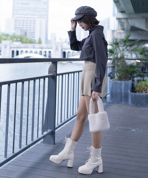 clear（クリア）の「チェック柄キャスケット（キャスケット・レディース・ベージュ/ブラウン・F）」の12枚目の写真