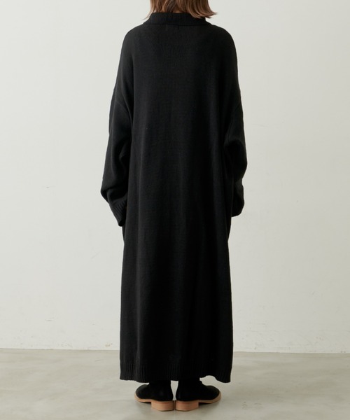 Libra Cue(リブラ キュー)の「ポロニットワンピース(ワンピース・レディース・グレー/ブラック/オフホワイト・FREE)」の6枚目の写真