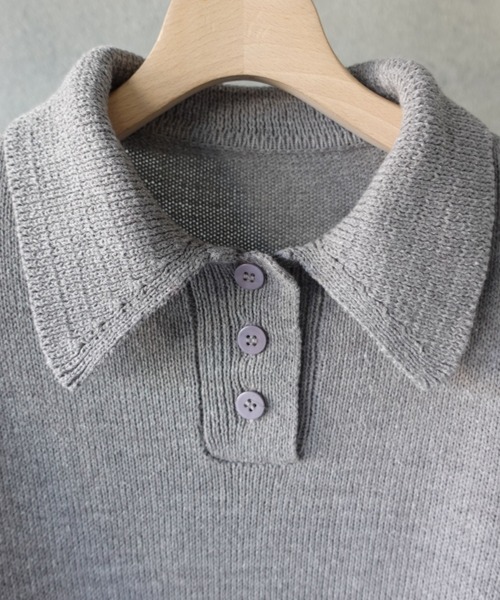 Libra Cue(リブラ キュー)の「ポロニットワンピース(ワンピース・レディース・グレー/ブラック/オフホワイト・FREE)」の12枚目の写真