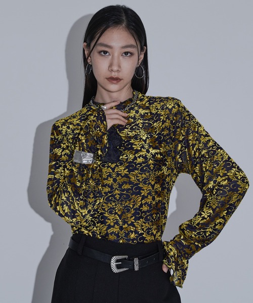 セール】オパールベロアフレアスリーブトップス（Tシャツ/カットソー