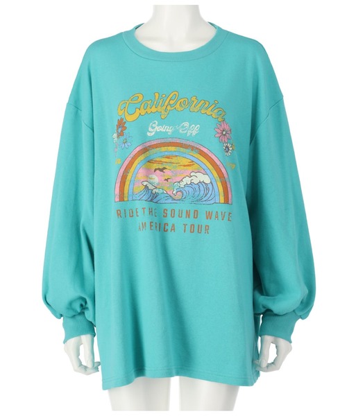 anap mimpi（アナップミンピ）の「裏毛 レトロツアープリント スウェット ボリュームスリーブ（スウェット・レディース・ピンク/グレー/ターコイズブルー・FREE）」の7枚目の写真