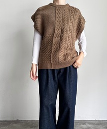 vent blanc（ヴァンブラン）の「vent blanc  ヴァンブラン5GケーブルMIX ベスト（ベスト）」