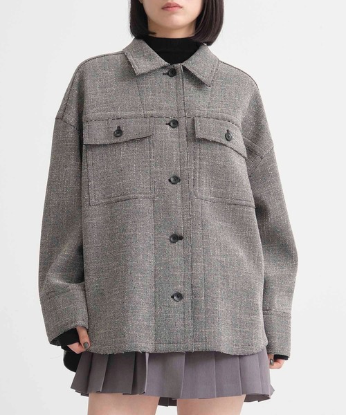 STUDIOUS（ステュディオス）の「【STUDIOUS/ステュディオス】ボンディングツィードショートジャケット（ブルゾン・レディース・ホワイト/ブラック・FREE）」の20枚目の写真