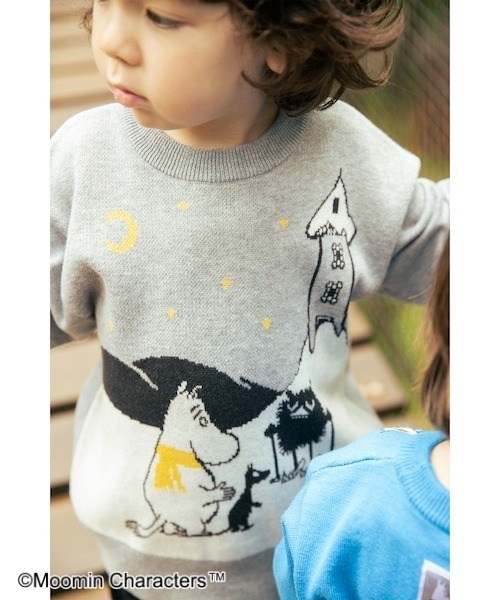 kladskap(クレードスコープ)の「MOOMIN/雪山セーター(ニット/セーター・キッズ・ライトブルー/トップグレー・90cm/100cm/110cm/120cm)」の4枚目の写真