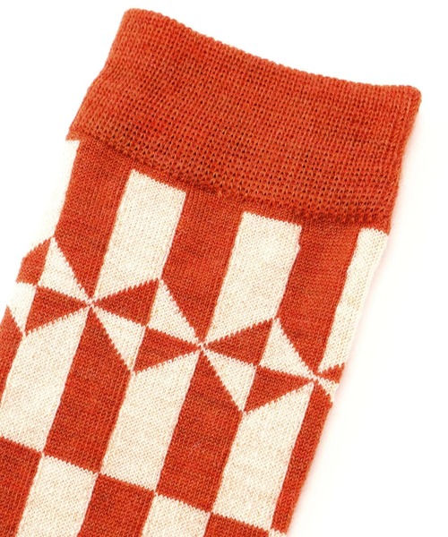 MARCOMONDE（マルコモンド）の「MARCOMONDE（マルコモンド）＠BELGIUM pattern 09（ソックス/靴下・メンズ・モスグリーン/ブラック/イエロー/オレンジ・F）」の11枚目の写真