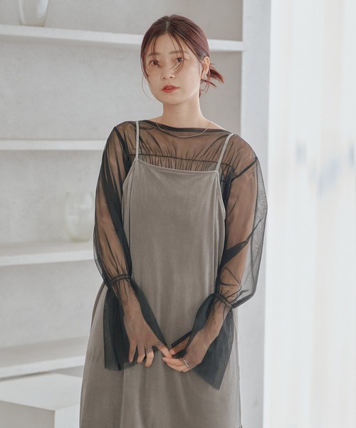 Kastane（カスタネ）の「ベロアギャザーワンピース（ワンピース・レディース・ブラック/シルバー/ベージュ・FREE）」の9枚目の写真