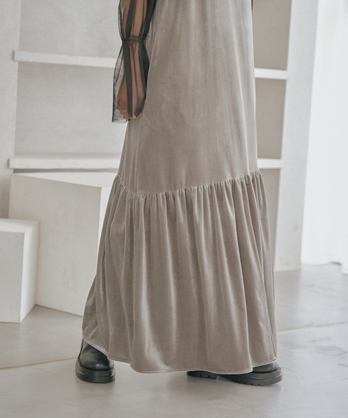 Kastane（カスタネ）の「ベロアギャザーワンピース（ワンピース・レディース・ブラック/シルバー/ベージュ・FREE）」の11枚目の写真