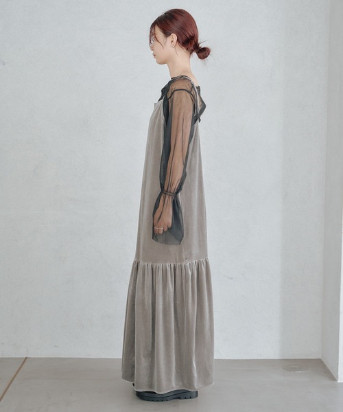 Kastane（カスタネ）の「ベロアギャザーワンピース（ワンピース・レディース・ブラック/シルバー/ベージュ・FREE）」の15枚目の写真