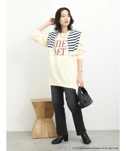 Samansa Mos2 blue(サマンサモスモスブルー)の「《EC限定》【THE MET】裏起毛スウェット(Tシャツ/カットソー・レディース・キナリ/トップグレー・XL/L)」の16枚目の写真