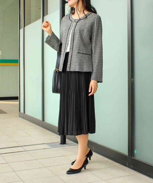 fleur by mint breeze(フルールバイミントブリーズ)の「【L~6L 大きいサイズ】 ジョーゼット プリーツ スカート ミモレ丈(スカート・レディース・ネイビー/ブラック・3L/5L/6L/4L/LL/L)」の6枚目の写真