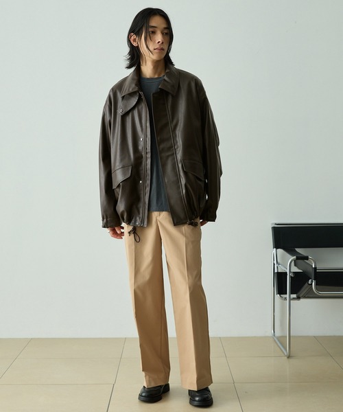 ジャケット・アウター ANTIQUE DUSTY DYE LINEN OVER JACKET セール】ヴィンテージメイク オーバーサイズミリタリーブルゾン