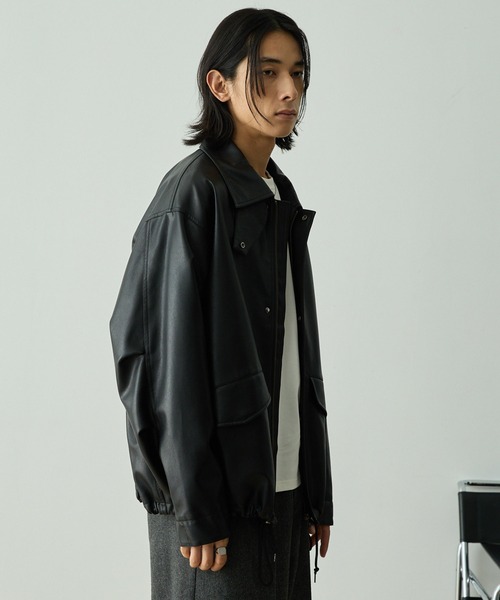 新品✨YAMADAYA RADIATE シフォンミリタリーブルゾン　黒 セール】ヴィンテージメイク オーバーサイズミリタリーブルゾン