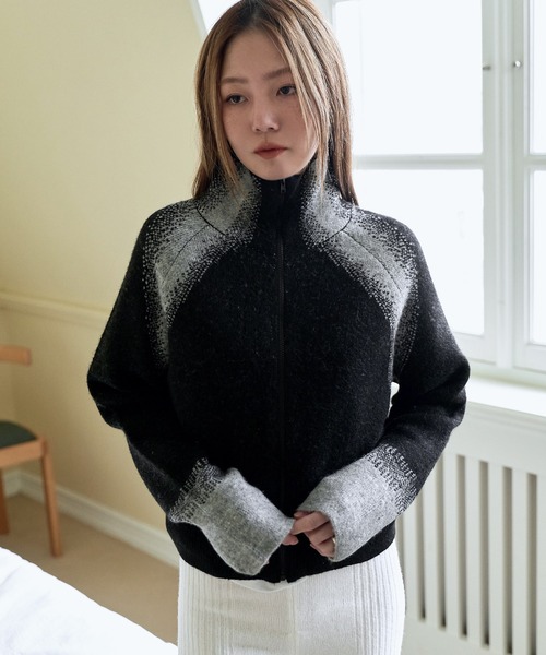 ANN DEMEULEMEESTER 未使用 ニット ジッパーカーディガン ANN DEMEULEMEESTER 未使用 ニット ジッパーカーディガン